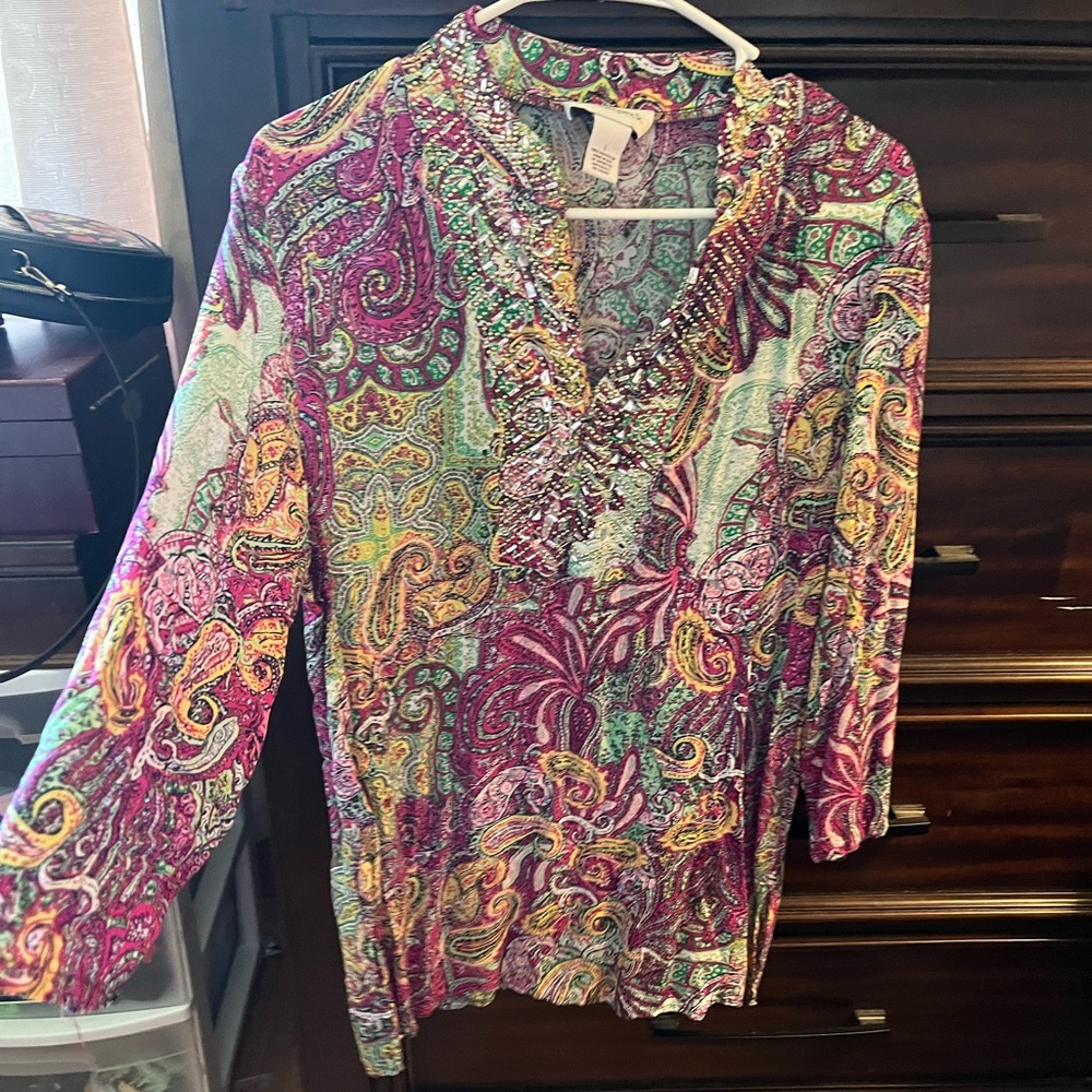 Peasant Top, adorned with Rhinestones